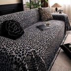 Thick Plush Microfiber Leopard-Print Sofa Cover
