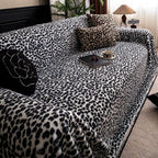 Thick Plush Microfiber Leopard-Print Sofa Cover