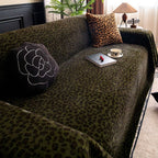Thick Plush Microfiber Leopard-Print Sofa Cover