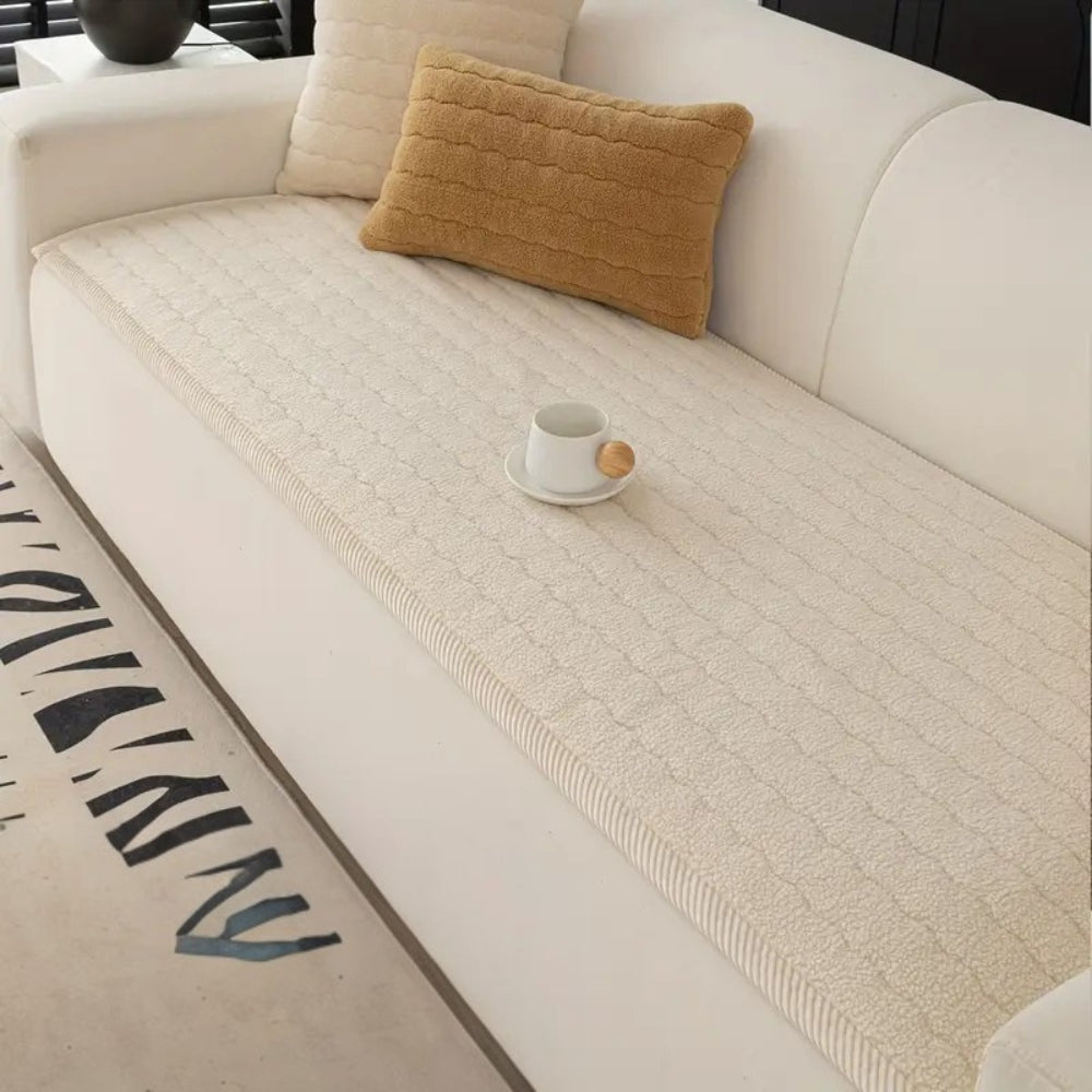 Thick Plush Microfiber Non-Slip Sofa Cover (Machine Washable)
