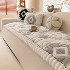 Thick Quilted Plush Sofa Cover (Anti-Slip Backing)