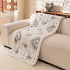 Thick Quilted Plush Sofa Cover (Anti-Slip Backing)