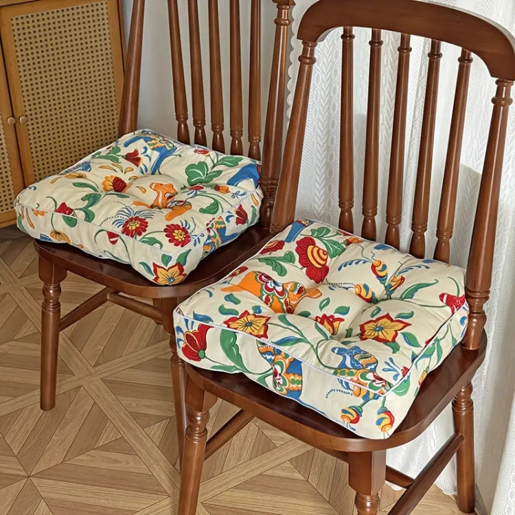 Thick Tufted Microfiber Square Chair Cushion (16 x 16 in)