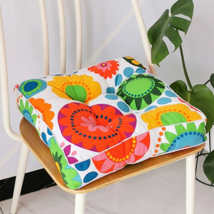 Thick Tufted Microfiber Square Chair Cushion (16 x 16 in)