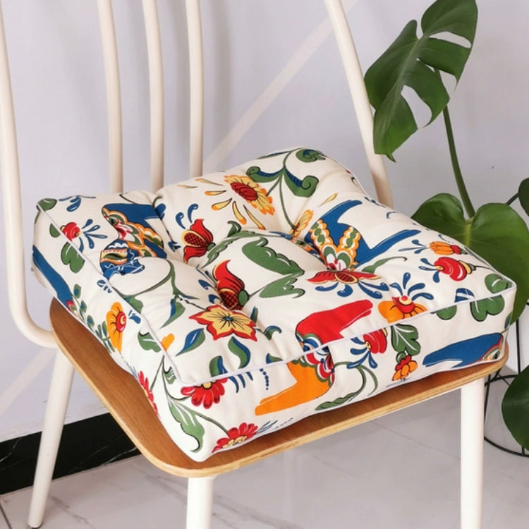 Thick Tufted Microfiber Square Chair Cushion (16 x 16 in)