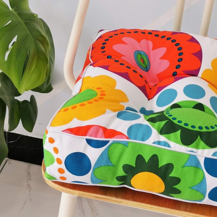 Thick Tufted Microfiber Square Chair Cushion (16 x 16 in)