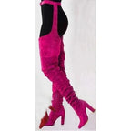 Thigh-High Boots Slouchy Pointed Toe Chunky Heel