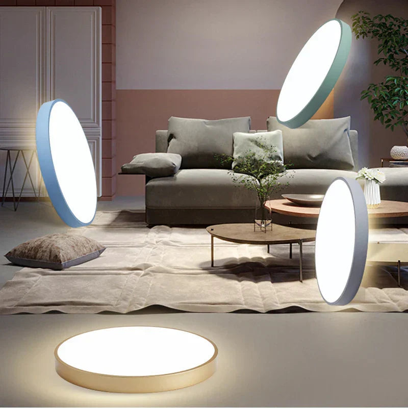 Three-Color Dimming LED Flush Mount Ceiling Light (30cm)