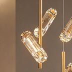 Three-Color LED Aluminum Staircase Chandelier (20-Light, Adjustable Height)
