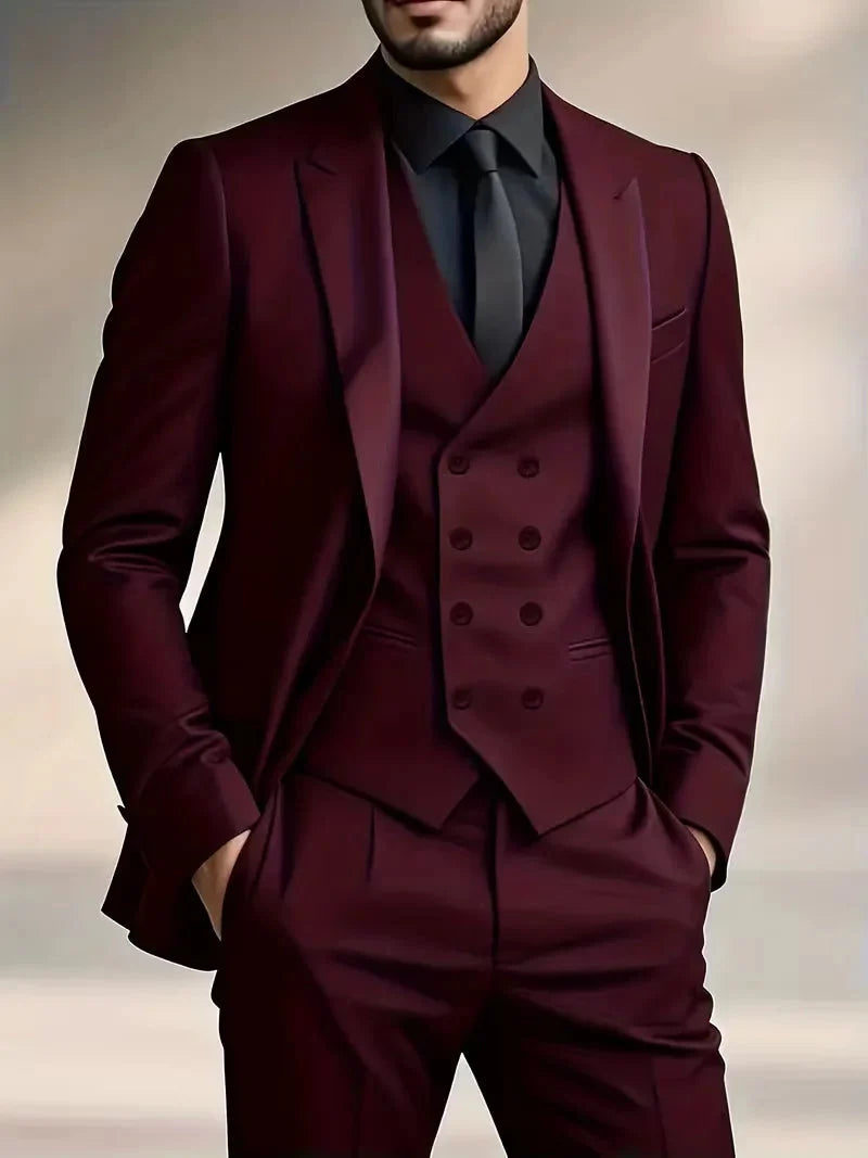 Three-Piece Suit Slim Fit Double-Breasted Waistcoat