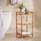 Three-Tier Bath Rack Slim Space-Saving Bamboo