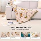 Throw Blanket 100% Cotton Boho Tassels Queen