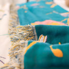 Throw Blanket 100% Cotton Boho Tassels Queen