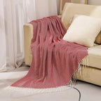 Throw Blanket 100% Cotton Fringe Machine Washable
