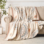 Throw Blanket Boho Mandala Machine Washable