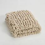 Throw Blanket Chenille Chunky Hand-Knotted Machine Washable
