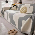 Throw Blanket Chenille Velvety Soft Checked Machine Washable
