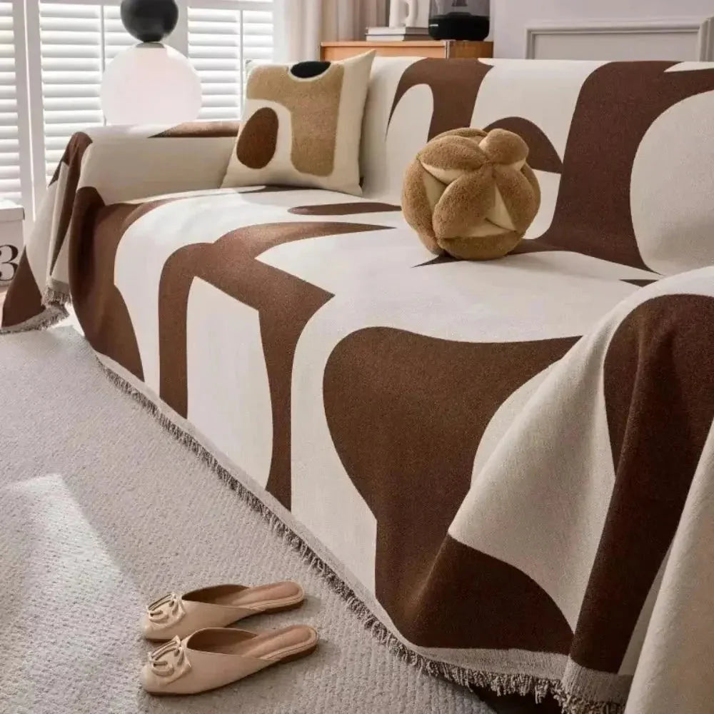 Throw Blanket Chenille Velvety Soft Checked Machine Washable