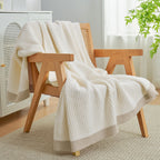 Throw Blanket Chenille Waffle Knit Ultra-Soft & Machine Washable