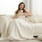 Throw Blanket Chenille Waffle Knit Ultra-Soft & Machine Washable