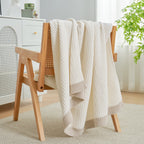 Throw Blanket Chenille Waffle Knit Ultra-Soft & Machine Washable
