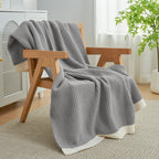 Throw Blanket Chenille Waffle Knit Ultra-Soft & Machine Washable