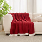 Throw Blanket Chenille Waffle Knit Ultra-Soft & Machine Washable