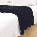 Throw Blanket Chunky Cable Knit Ultrasoft Chenille Machine Washable