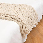 Throw Blanket Chunky Cable Knit Ultrasoft Chenille Machine Washable