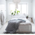Throw Blanket Chunky Knit Plush & Warm