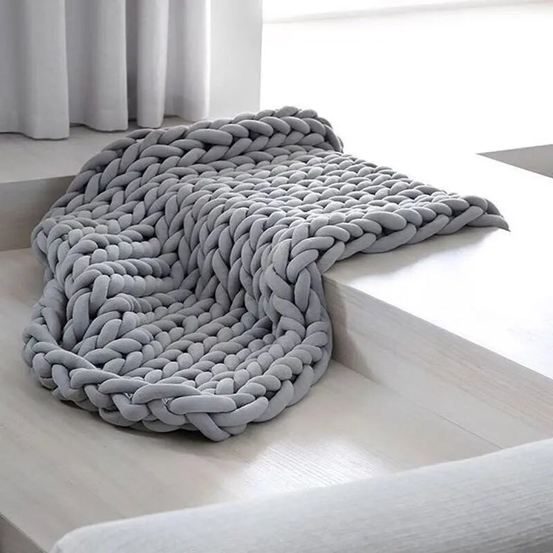 Throw Blanket Chunky Knit Ultra Soft Machine Washable