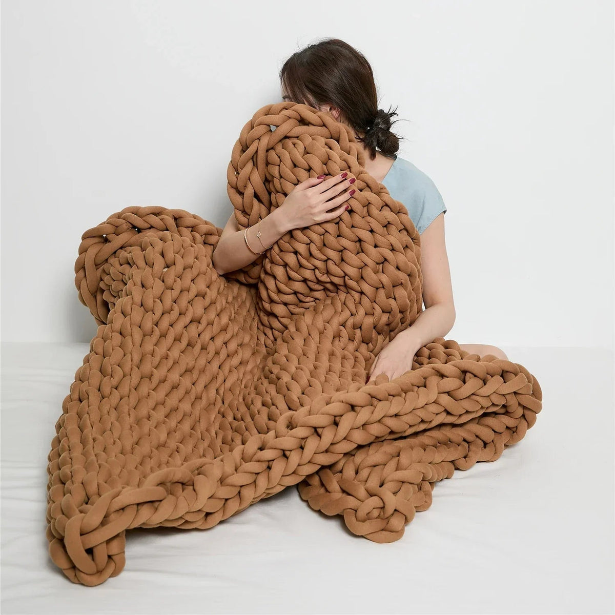 Throw Blanket Chunky Knit Ultra Soft Machine Washable