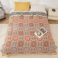 Throw Blanket Cotton Boho Floral Machine Washable