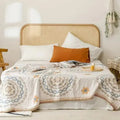 Throw Blanket Cotton Gauze Lightweight Breathable Nordic Boho Fringe
