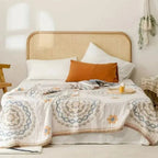 Throw Blanket Cotton Gauze Lightweight Breathable Nordic Boho Fringe