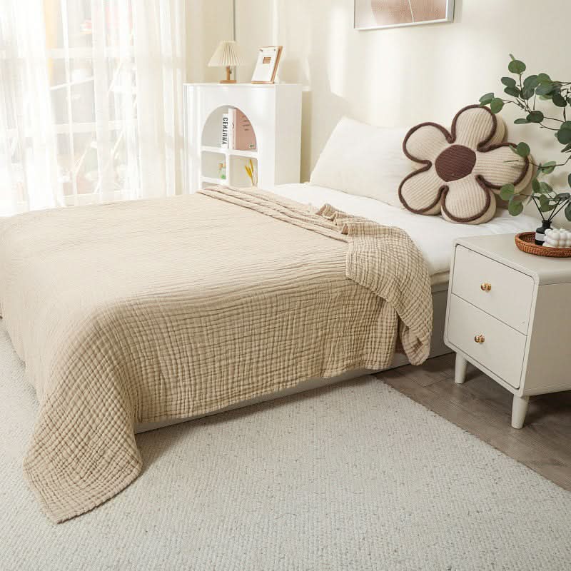 Throw Blanket Cotton Muslin Lightweight & Breathable