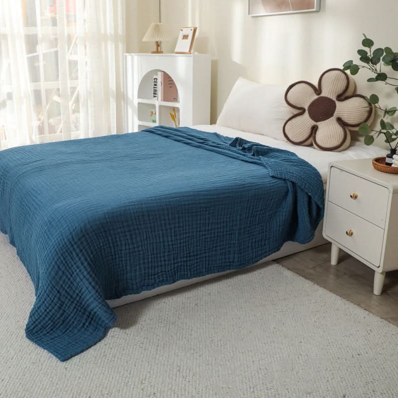 Throw Blanket Cotton Muslin Lightweight & Breathable