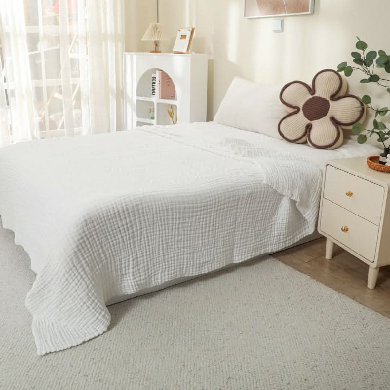Throw Blanket Cotton Muslin Lightweight & Breathable