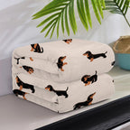 Throw Blanket Dachshund Print Plush Fleece Machine Washable