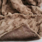 Throw Blanket Dual-Layer Faux Mink & Microfiber Machine Washable