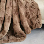 Throw Blanket Dual-Layer Faux Mink & Microfiber Machine Washable
