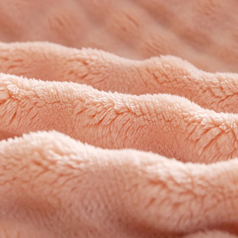 Throw Blanket Extra Soft Plush Microfleece Bubble Texture