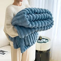 Throw Blanket Flannel Plush Lightweight & Portable