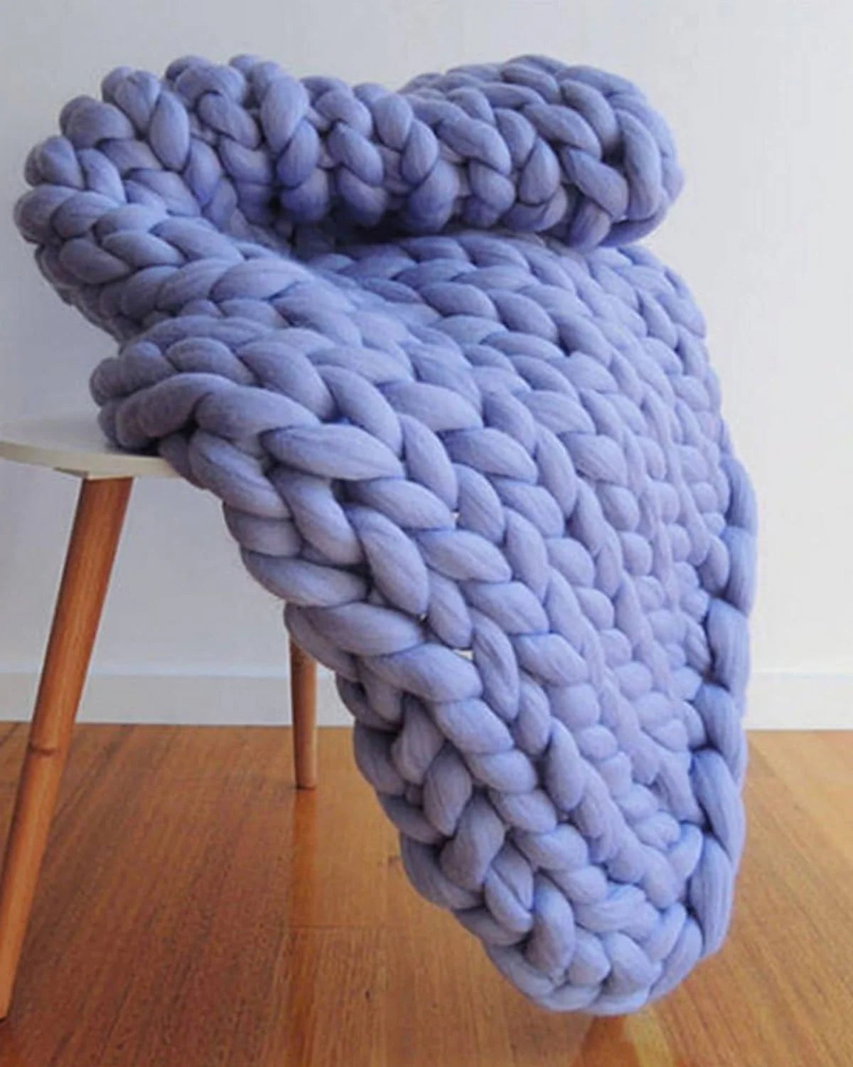Throw Blanket Hand-Knitted Chunky Chenille Breathable Knit