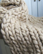 Throw Blanket Hand-Knitted Chunky Chenille Breathable Knit