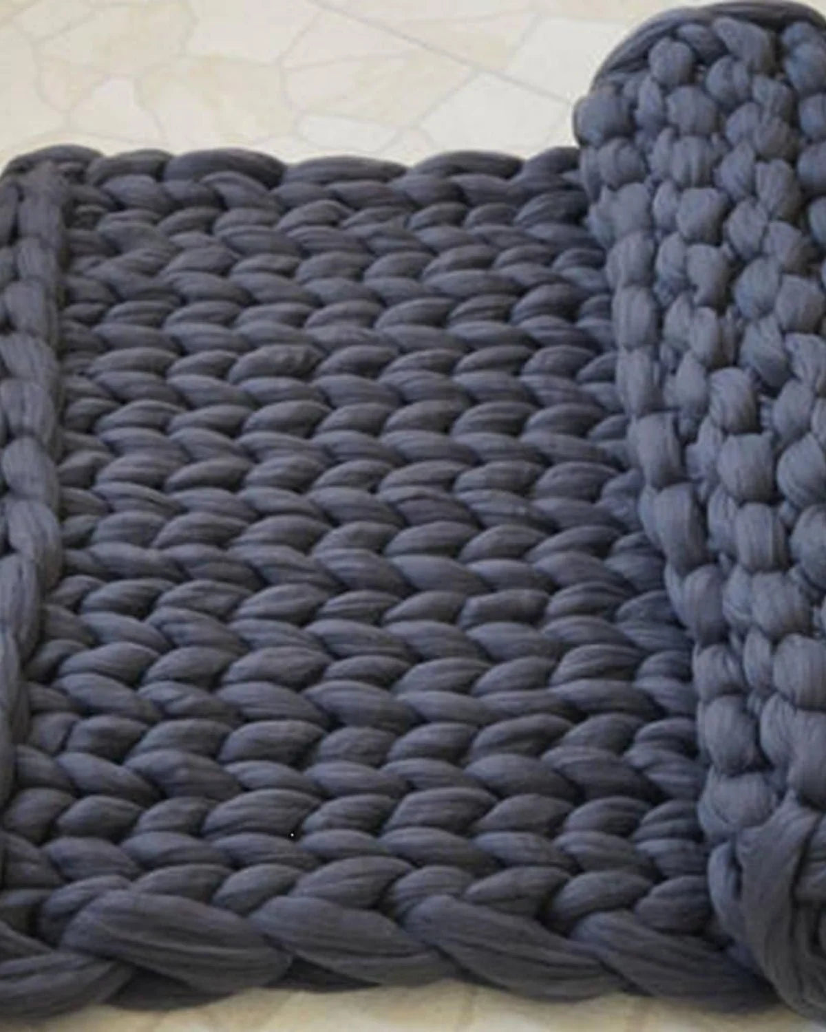 Throw Blanket Hand-Knitted Chunky Chenille Breathable Knit