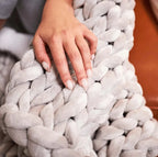 Throw Blanket Hand-Knitted Natural Fibers All-Season