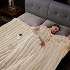 Throw Blanket Heated Plush Faux Fur 12 Heat Settings