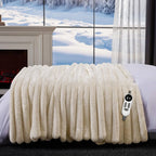Throw Blanket Heated Plush Faux Fur 12 Heat Settings