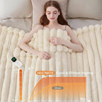 Throw Blanket Heated Plush Faux Fur 12 Heat Settings